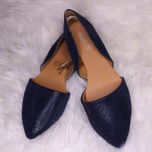 Navy Pointed Flats